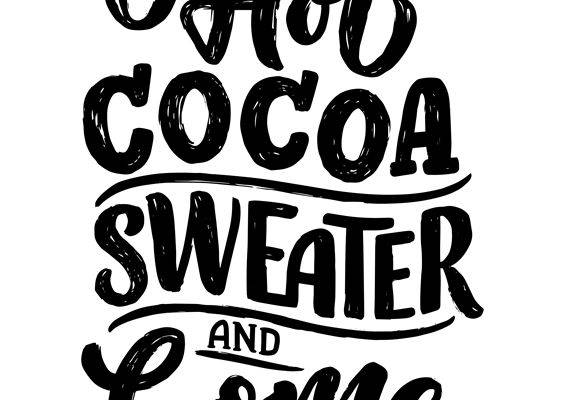 热巧克力与毛衣的完美搭配：服装印花素材