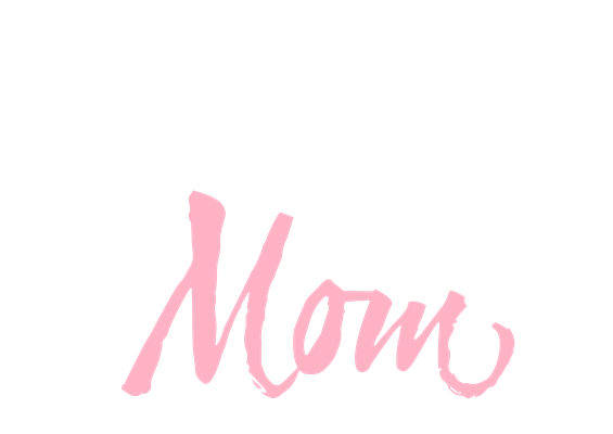 浪漫粉色手写体“Mom”服装印花素材