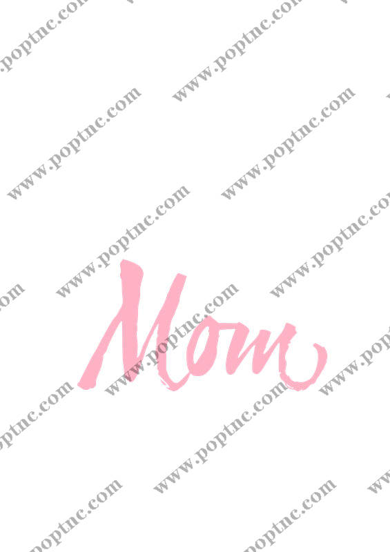 浪漫粉色手写体“Mom”服装印花素材