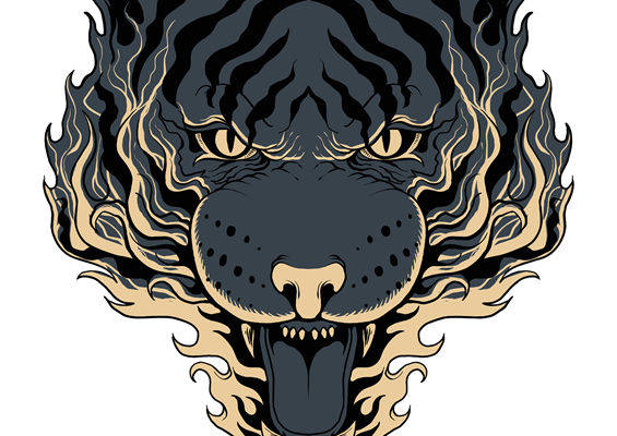 老虎纹路裁片印花：个性时尚服装印花设计