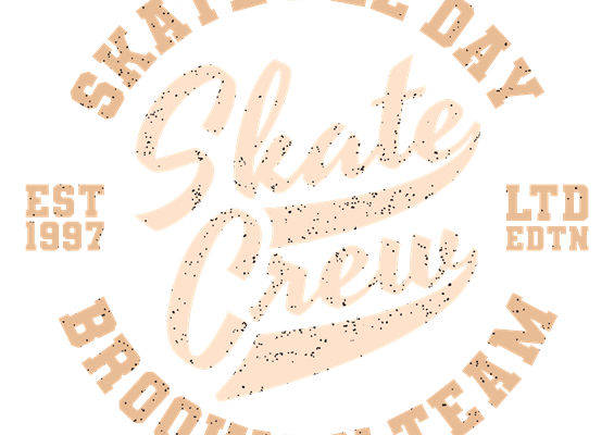 复古风滑板图案服装印花裁片