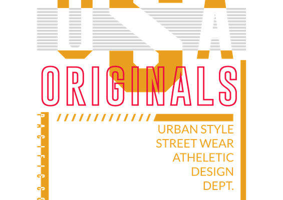 复古街头风裁片印花：洛杉矶街头风服装印花