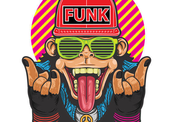 复古潮流猴子图案服装印花裁片