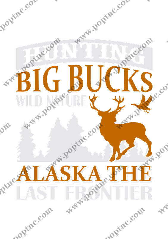 大角鹿狩猎主题服装印花裁片