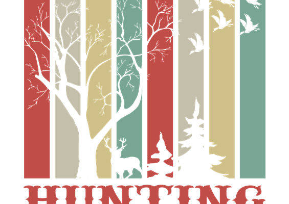 复古森林狩猎主题服装印花素材