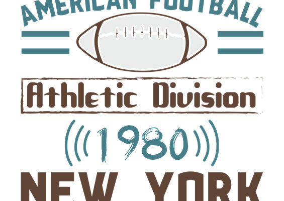 复古美式足球图案裁片印花，适合运动风服装