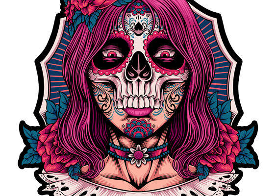 骷髅花型裁片印花：独特风格服装印花