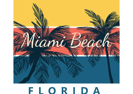 复古棕榈树图案服装印花裁片设计