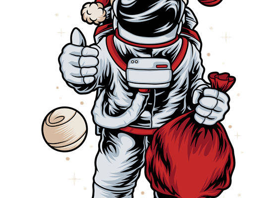 宇航员圣诞帽裁片印花：创意设计，打造个性服装