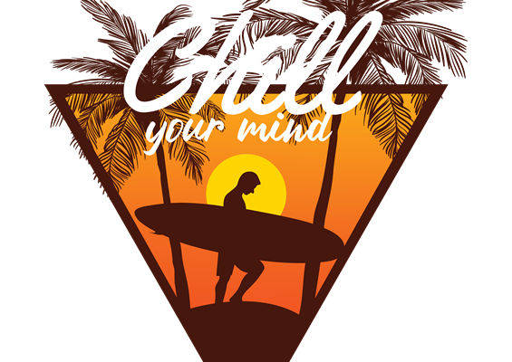 热带风情冲浪者图案服装印花