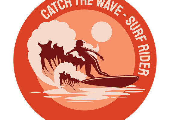 潮牌风冲浪图案裁片印花,打造个性服装