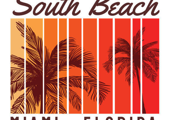 复古棕榈树图案服装印花素材