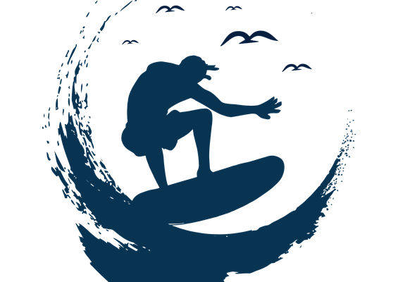 海浪冲浪者图案：时尚服装印花的完美选择