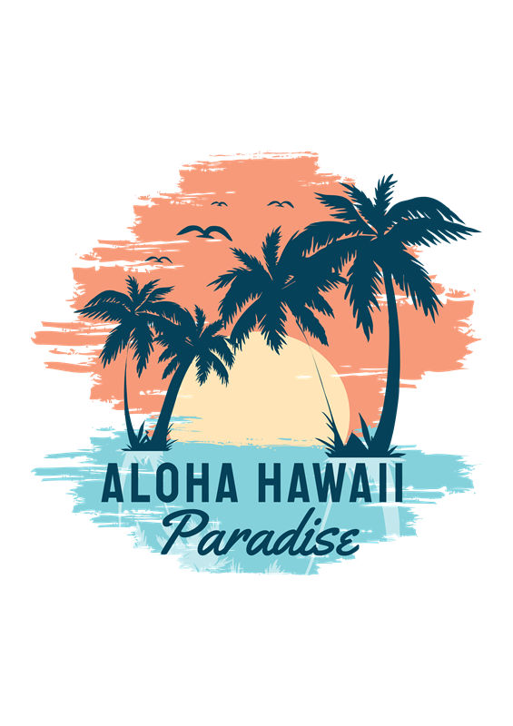 热带风情棕榈树图案服装印花设计