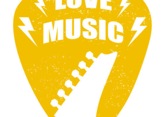 摇滚风格吉他片印花图案，打造个性服装