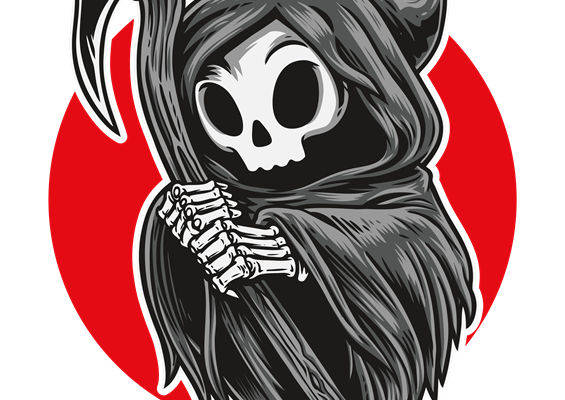 裁片印花:骷髅镰刀图案,时尚百搭服装印花