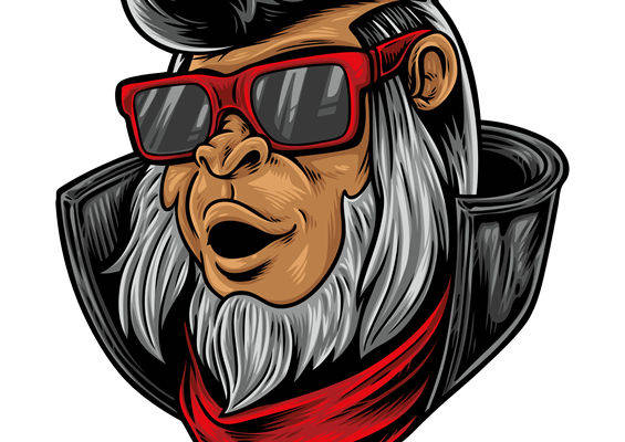 复古潮流风潮猴头印花图案 裁片印花服装印花