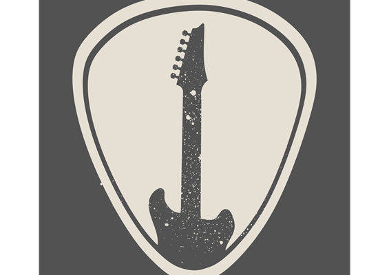 摇滚风格电吉他纹样裁片印花,打造个性服装
