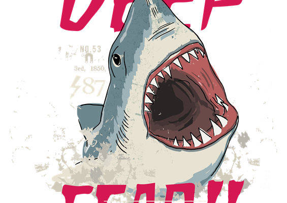 深海恐惧：鲨鱼图案裁片印花，打造个性服装