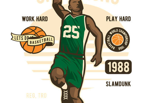 篮球冠军印花图案，打造个性服装裁片