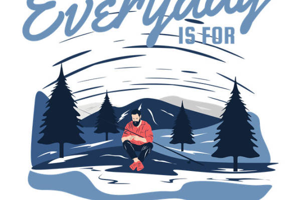 自然山林风景裁片印花，打造户外休闲服装