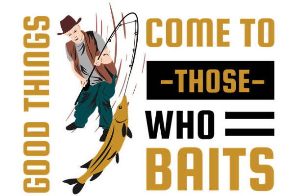 复古钓鱼图案服装印花设计