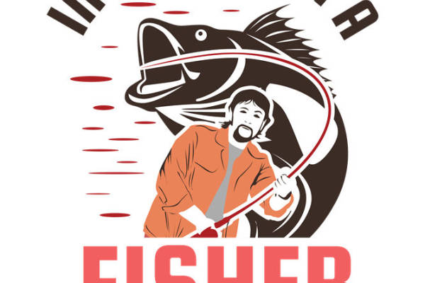 复古钓鱼图案服装印花裁片印花