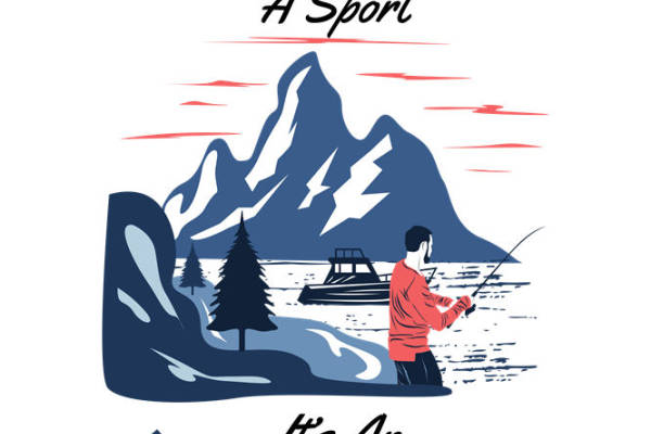 自然山景图案服装印花裁片