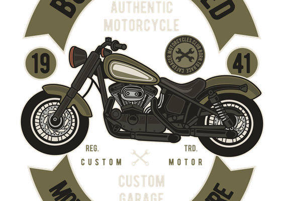 复古摩托车图案裁片印花，打造个性服装