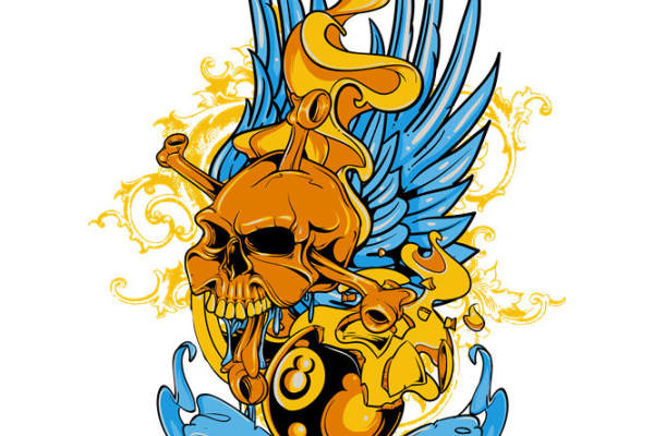 骷髅翅膀服装印花图案：独特设计与时尚搭配