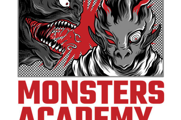 暗黑系怪兽图案服装印花裁片