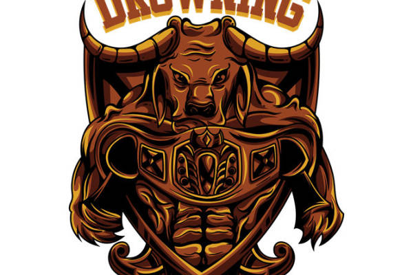 复古牛头纹样服装印花裁片