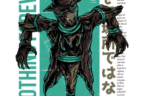 暗黑风格裁片印花图案，打造个性服装