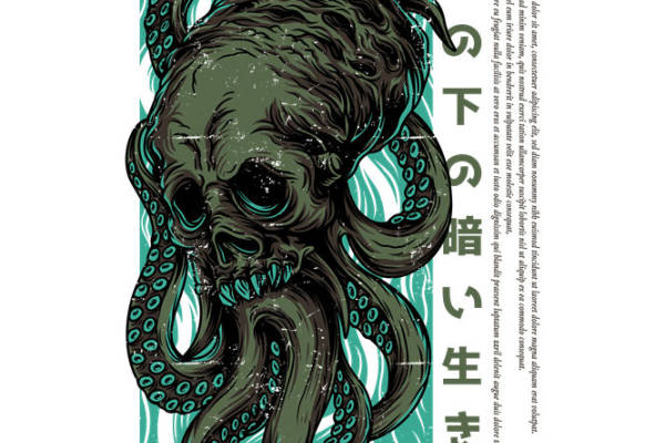 深邃幽灵章鱼：服装印花裁片设计灵感