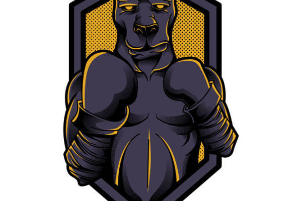 酷炫肌肉袋鼠图案：服装印花裁片设计灵感