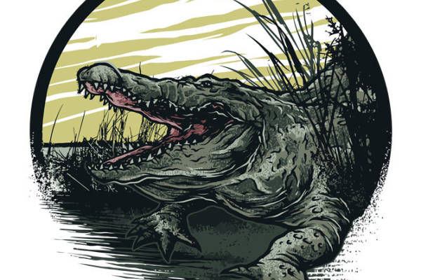 鳄鱼纹路裁片印花：自然野趣的服装印花设计