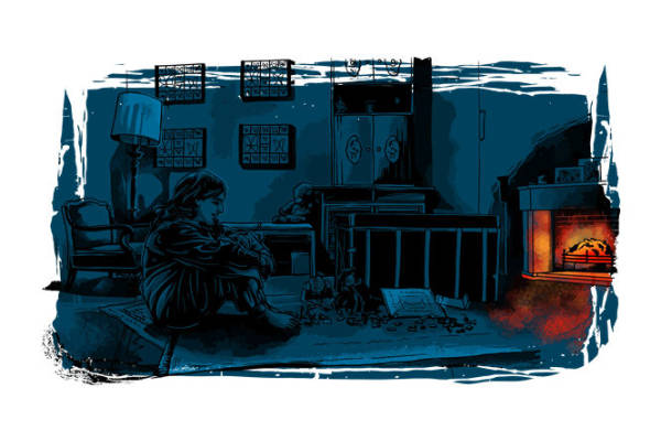 深蓝复古纹理服装印花，打造经典时尚