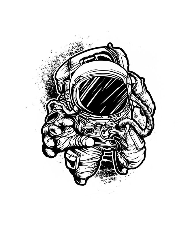 复古太空宇航员印花图案，适用于服装裁片印花