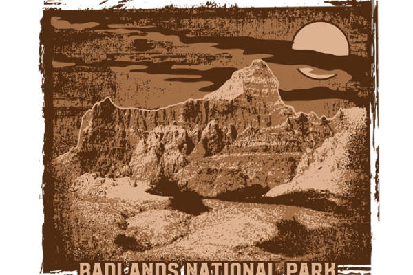 自然风纹理服装印花：复古山地风光裁片印花