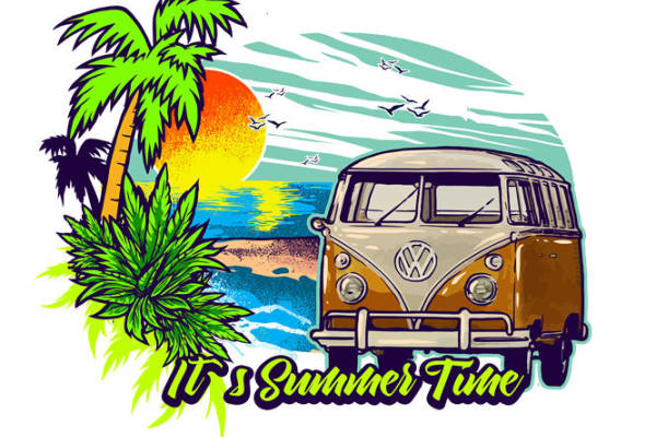 夏日海滩风情裁片印花，打造个性服装