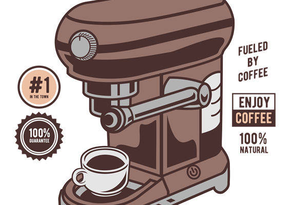 咖啡机图案裁片印花：打造独特服装设计