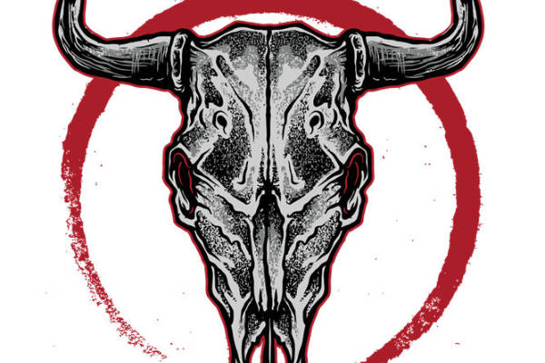 牛头骨图案裁片印花，时尚个性服装印花素材