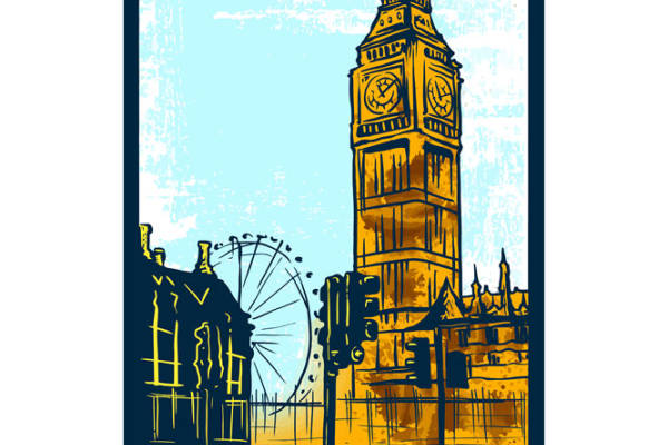 伦敦地标大本钟印花:服装印花新选择