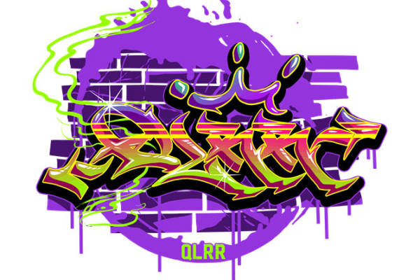 炫酷涂鸦风格服装印花裁片设计