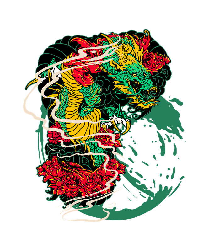 龙腾云海：服装印花裁片设计灵感