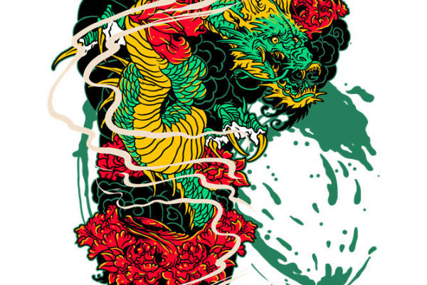 龙腾云海：服装印花裁片设计灵感