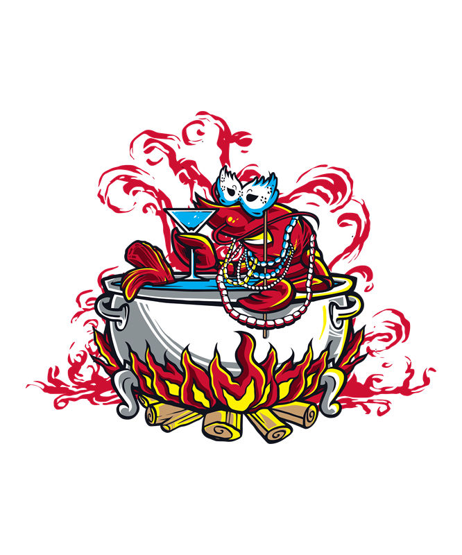 热情火焰与神秘面具的服装印花裁片