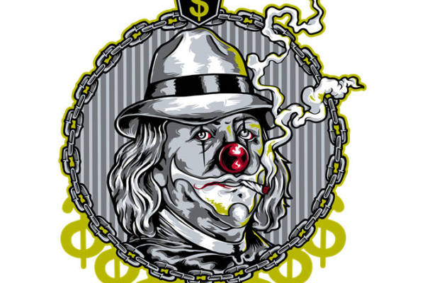 诡异小丑头像裁片印花，打造个性服装