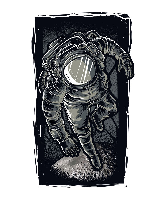 宇航员浮空印花图案，打造独特服装设计