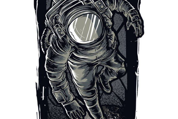 宇航员浮空印花图案，打造独特服装设计